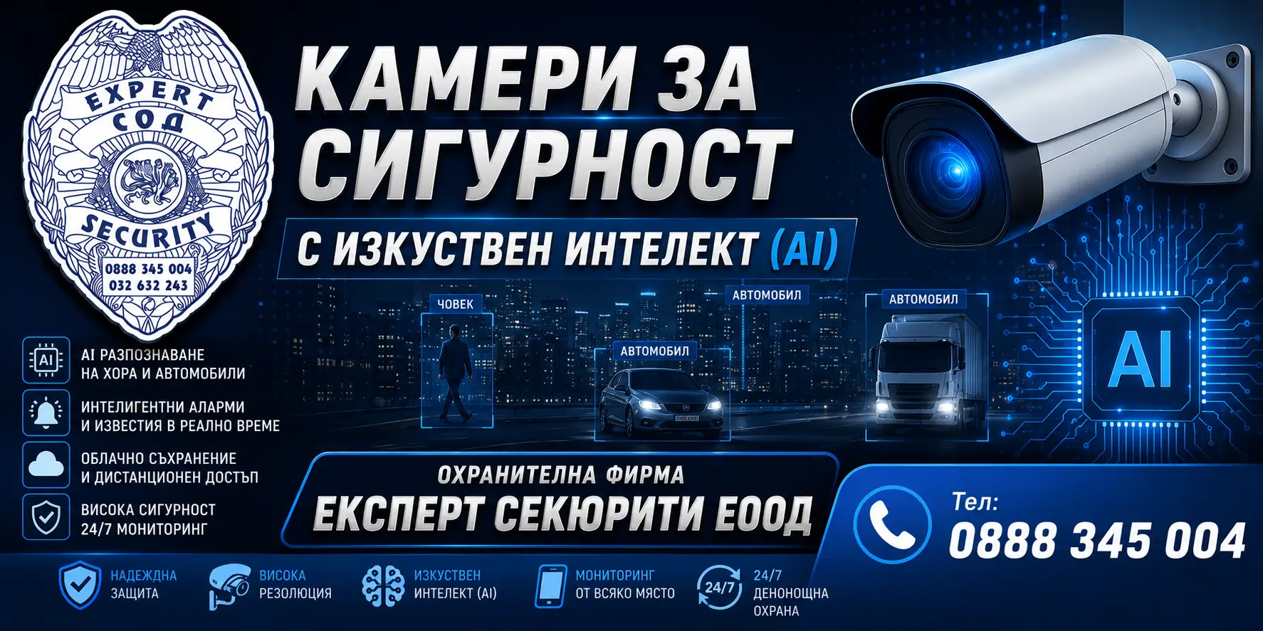 Изкуствен интелект в камерите за сигурност AI
